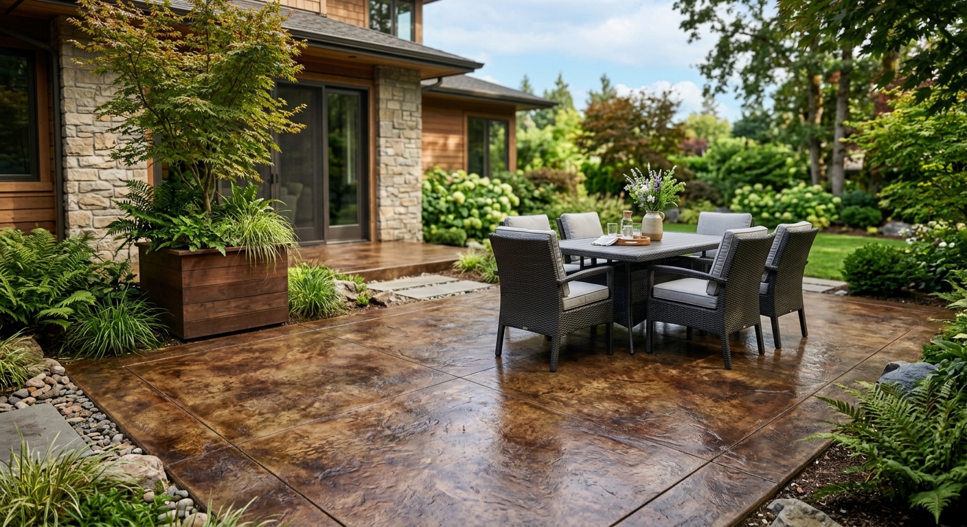 Concrete patio finishes