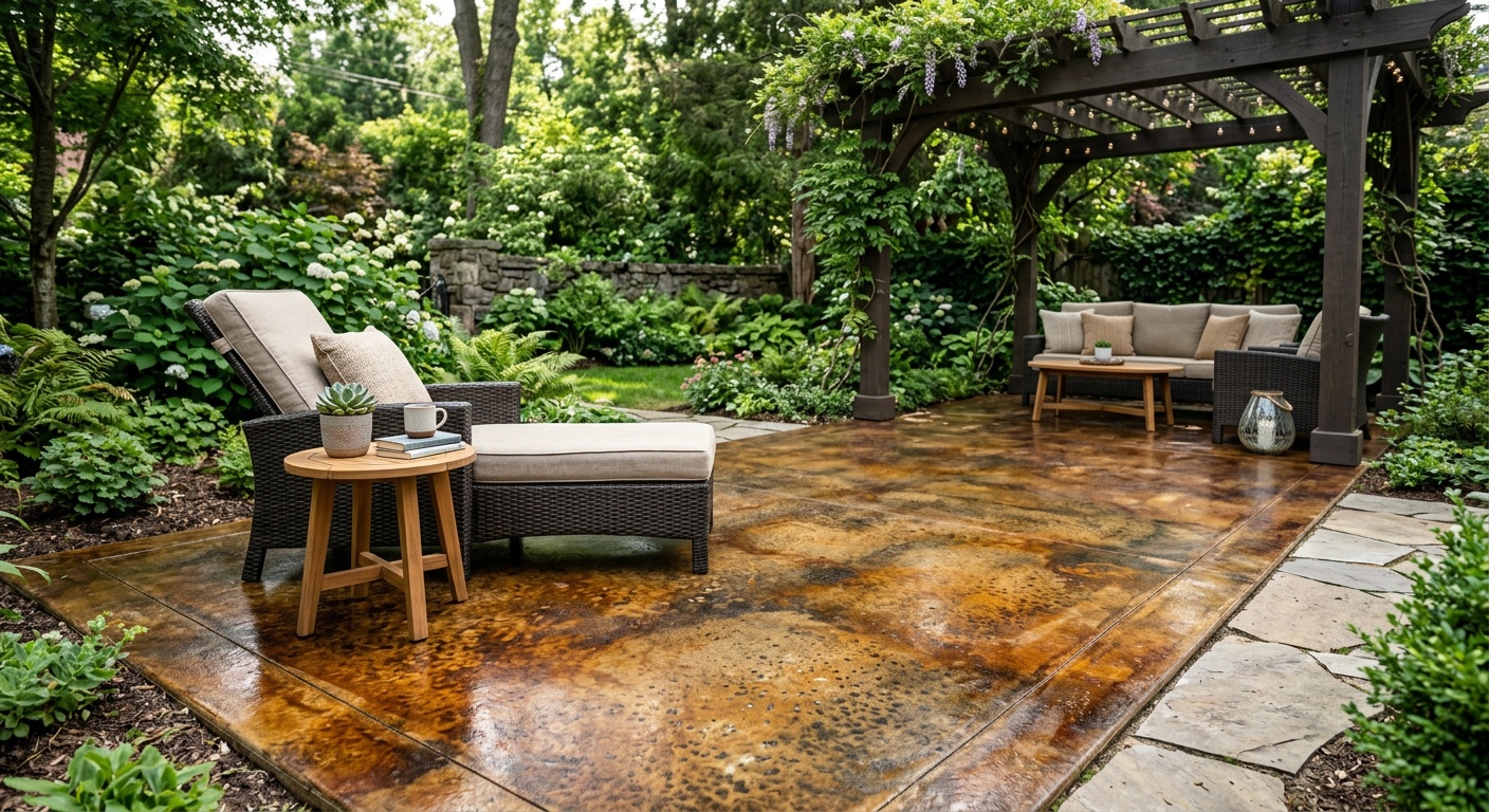 Concrete patio finishes